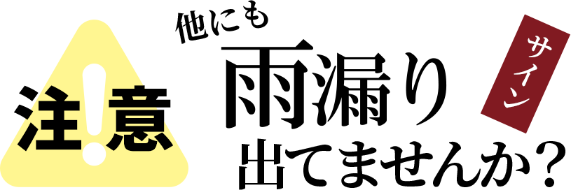 雨漏りでていませんか?
